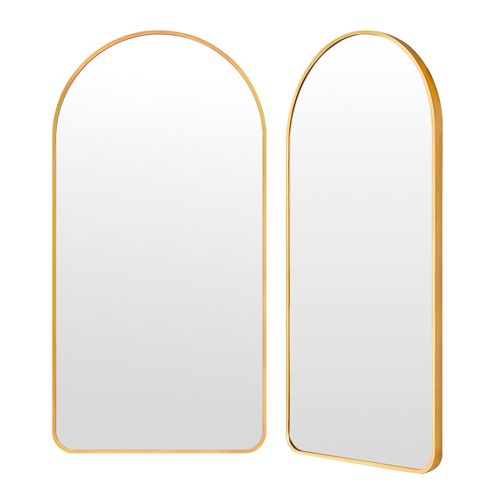 2 Set 50x100cm Wall Mirror Arc Arch Bathroom - GOLD