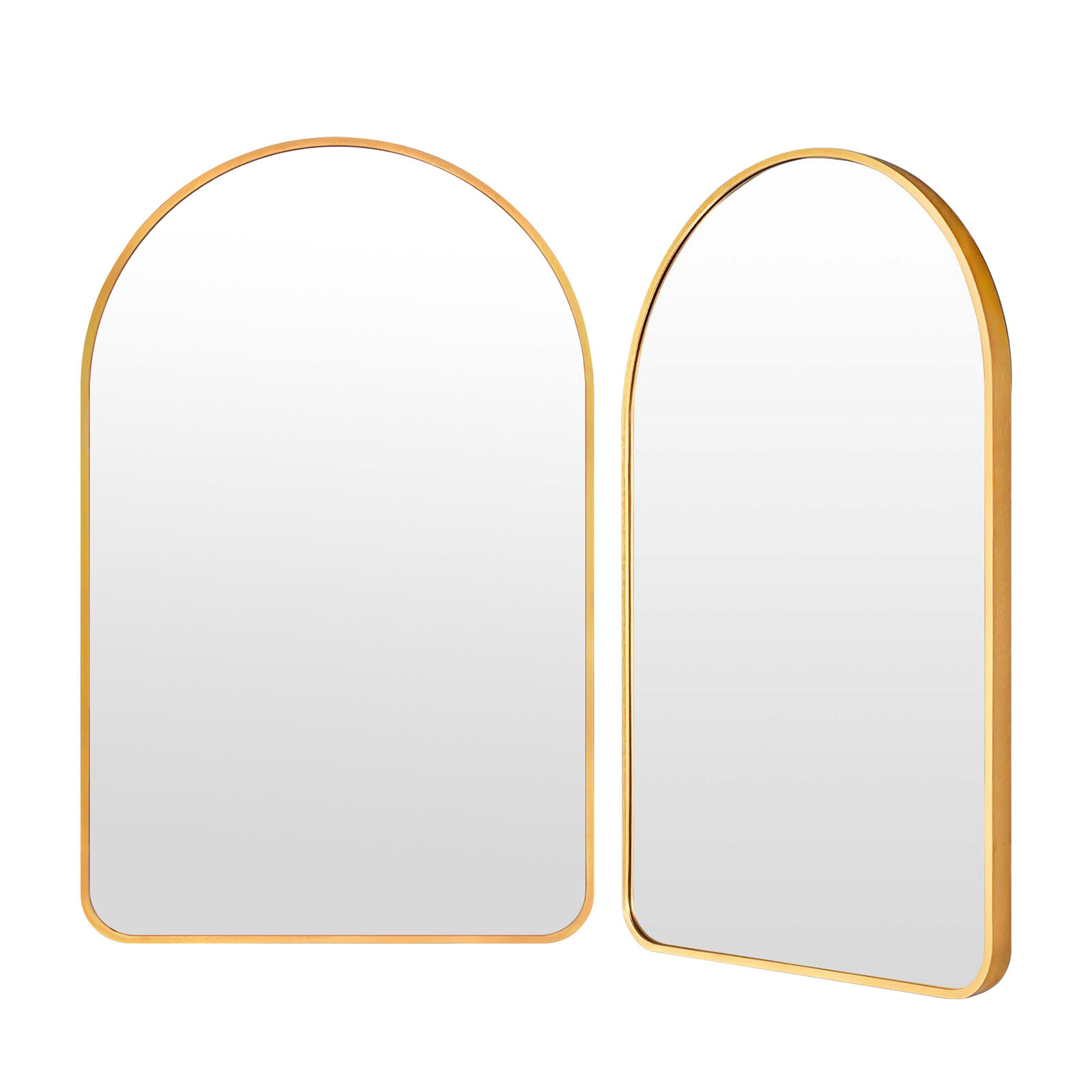 2 Set 50x80cm Wall Mirror Arc Arch Bathroom - GOLD