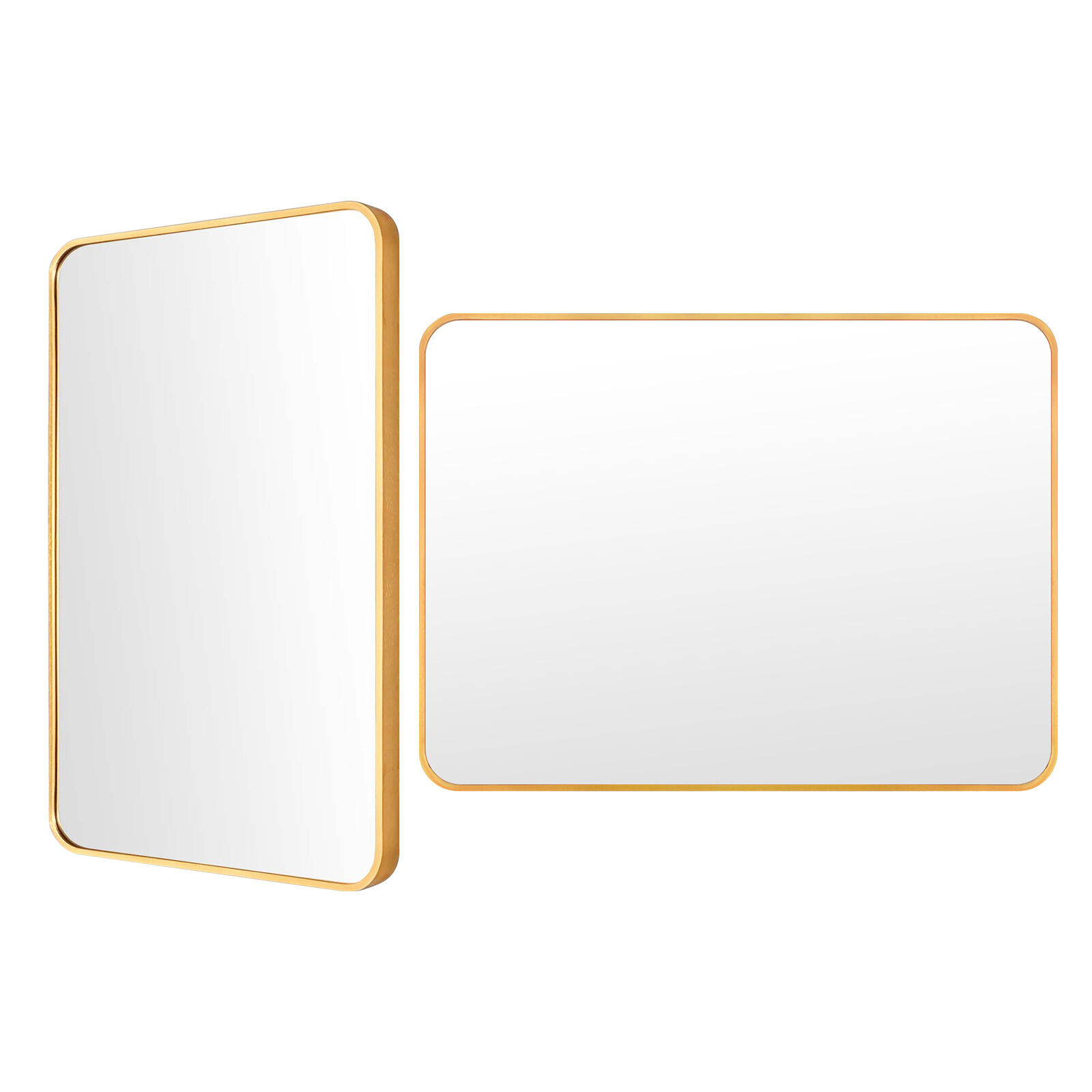 2 Set 60x80cm Rectangular Wall Mirror Bathroom - GOLD(Need Fill in Content)