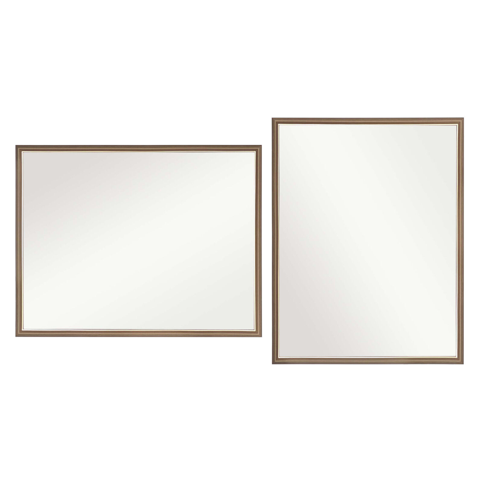 2 Set 70x90cm Wall Mirror PS Polystyrene Bathroom - Antique Brown