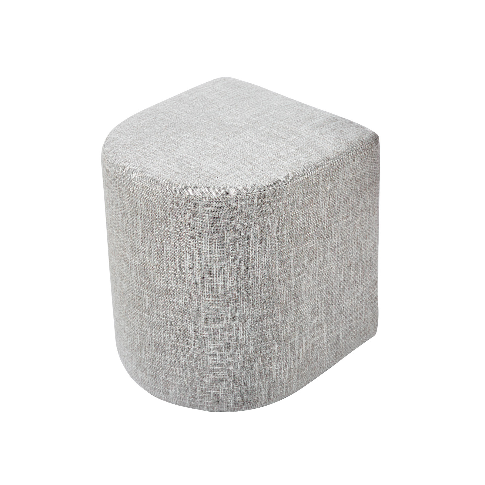 Linen Ottoman Stool - CREAM GREY