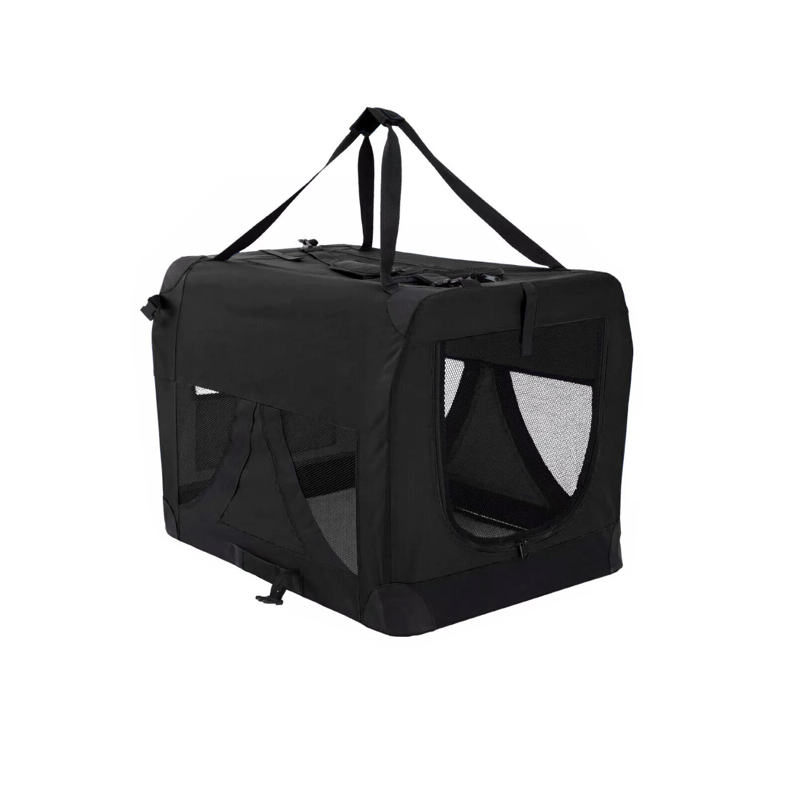 L Portable Soft Dog Crate - BLACK