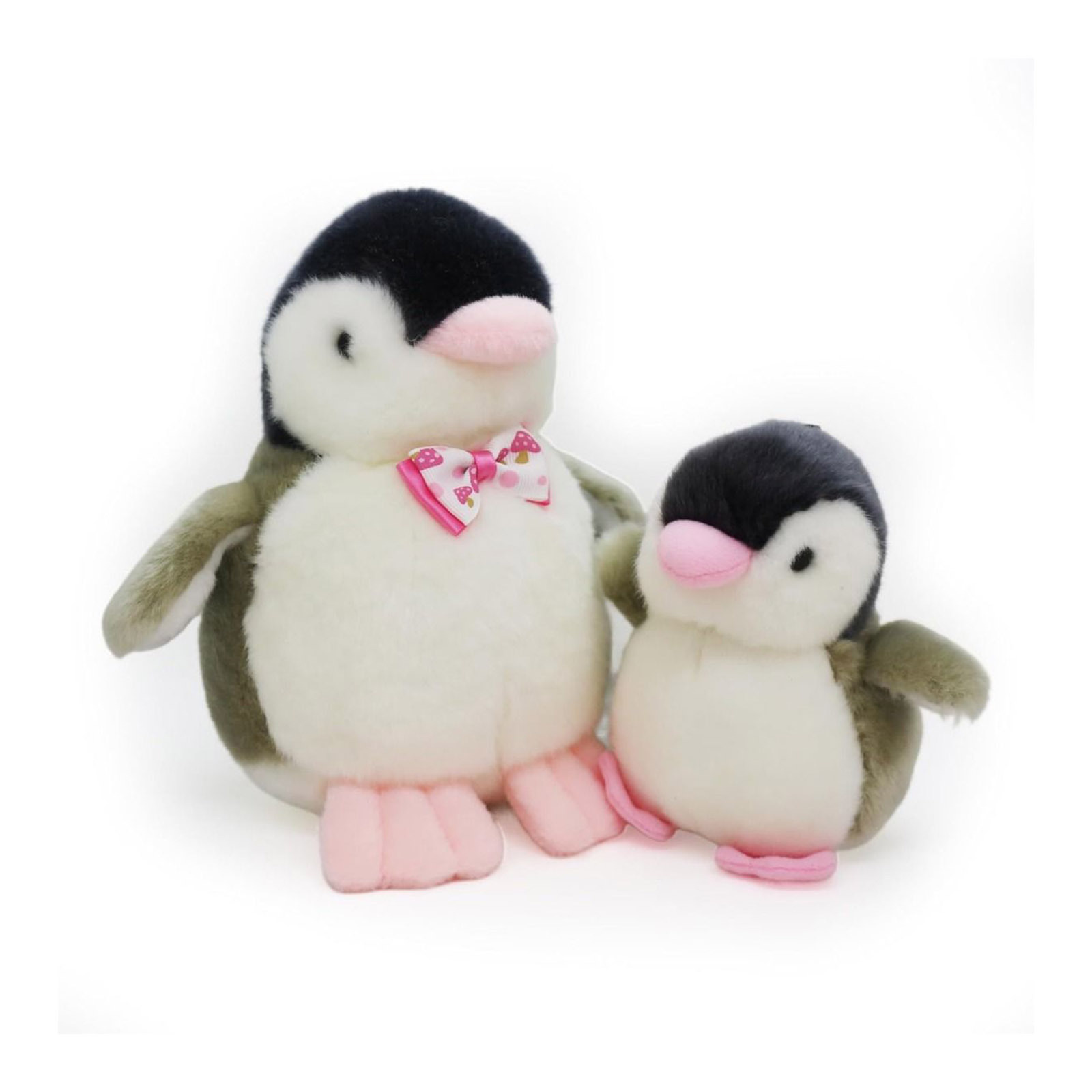 2X Plush Penguin Big and Small - GREY