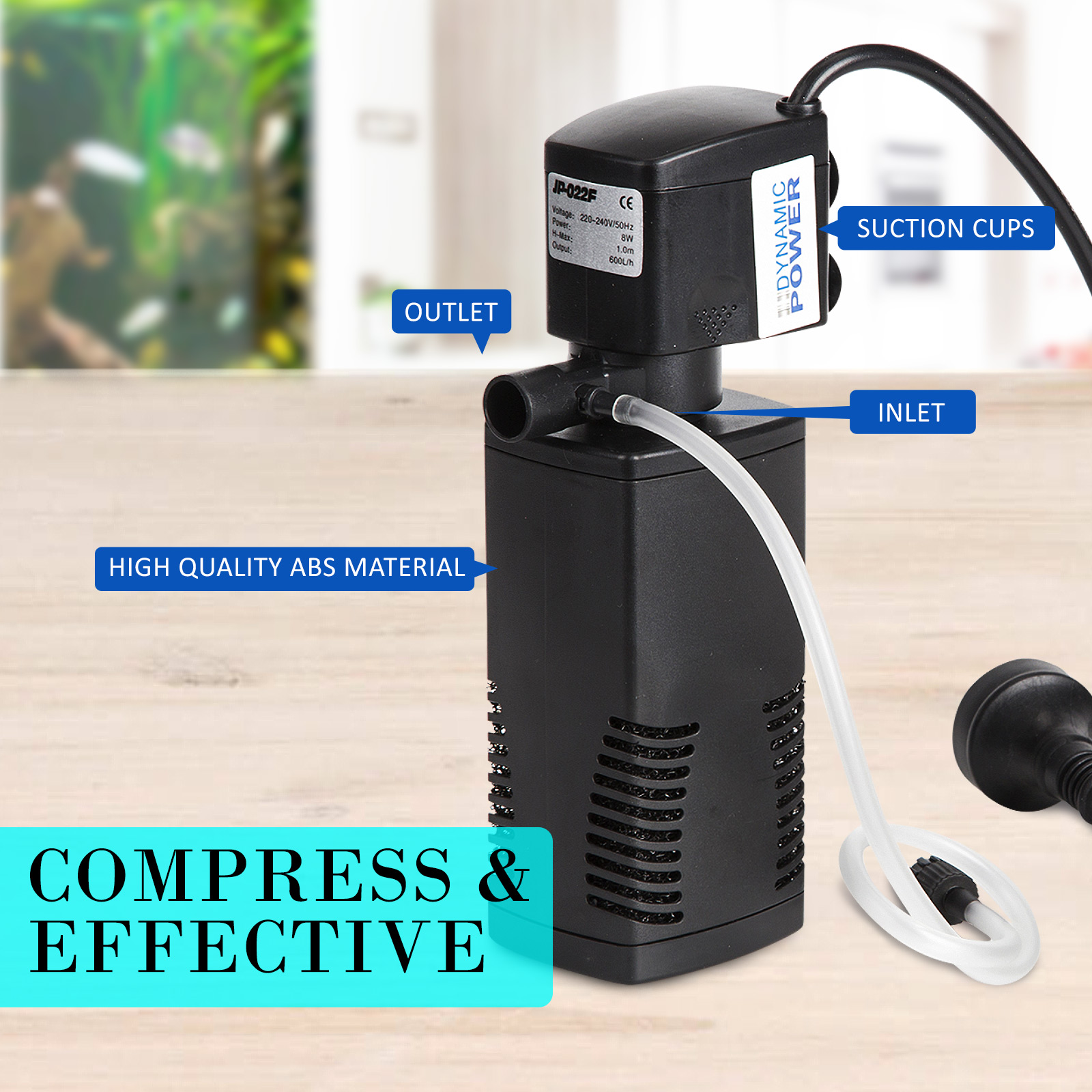 Aqua Aquarium Filter Pump Submersible Pond Marine Water Pump 600L 1200L